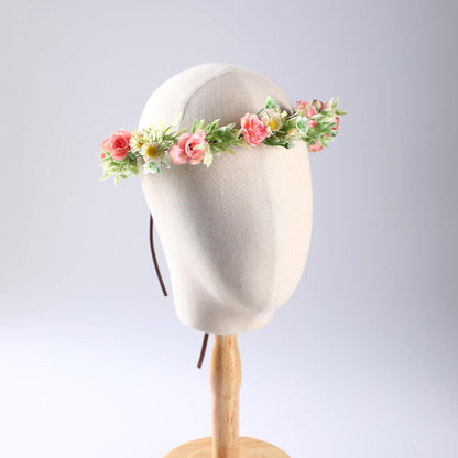 Pink Bohemian Flower Crown, Fairy Babys Breath Flower Headband