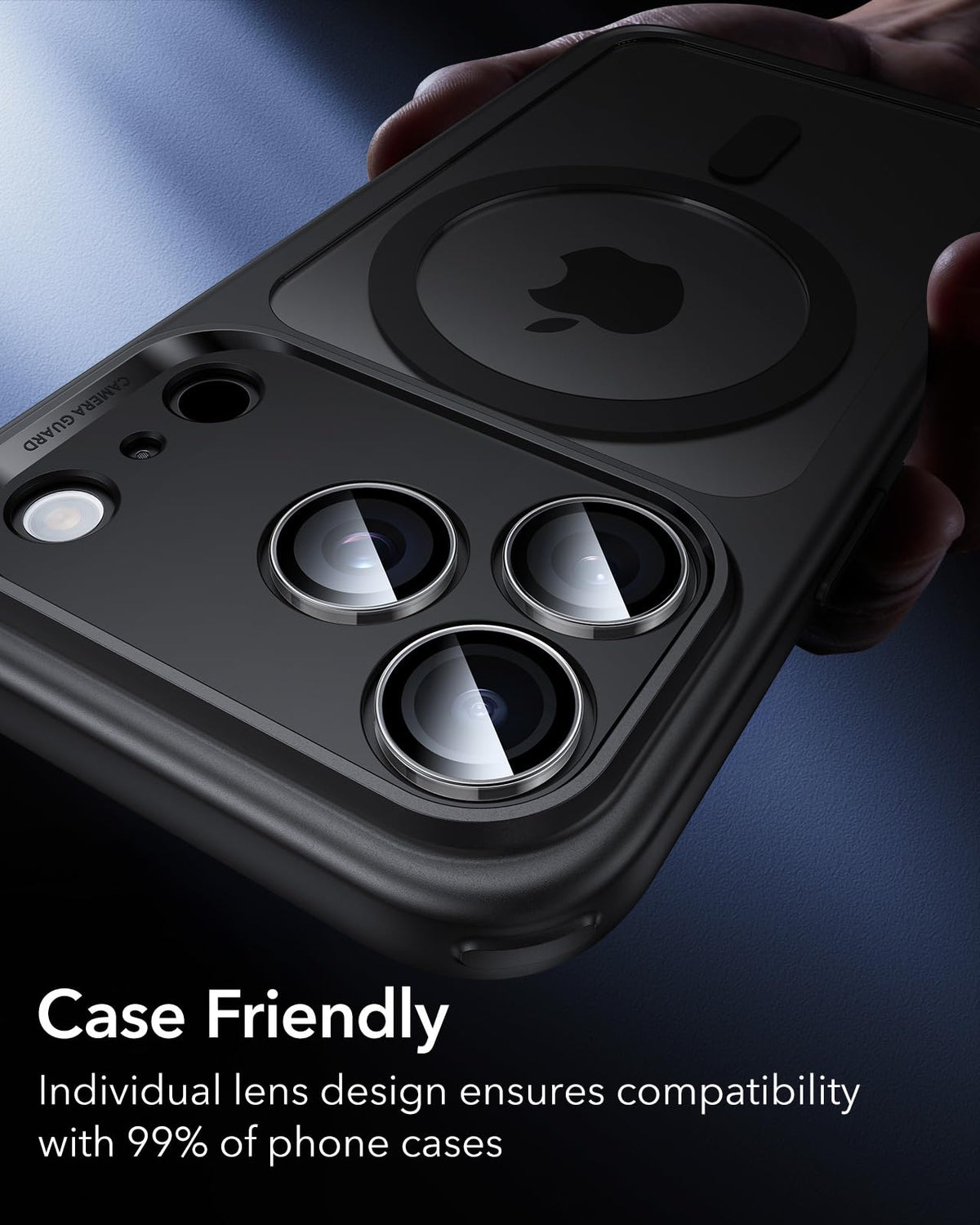 ESR for iPhone 17 Pro Max/17 Pro Camera Lens Protector, 1 Pack, Black