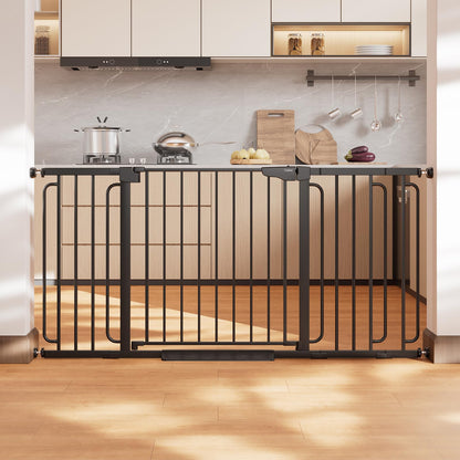 Cumbor 29.7-51.5 in Extra Wide Baby Gate for Stairs, Dog Gate Indoor Black