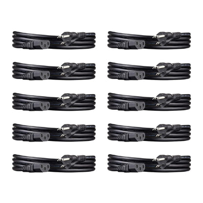 Amazon Basics Replacement Power Cord for Computer, Monitor, TV, Printer, PC, 3 Prong, 18 AWG, 125 Volts, 10 Feet, Black