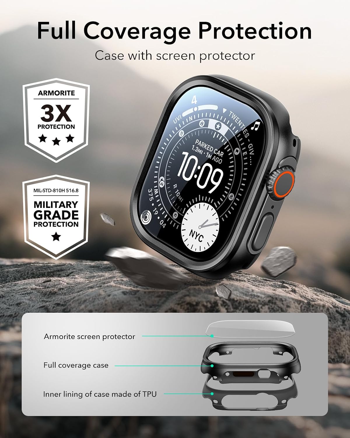 ESR for Apple Watch Ultra 4 (2026)/3/2/Ultra Case with Screen Protector