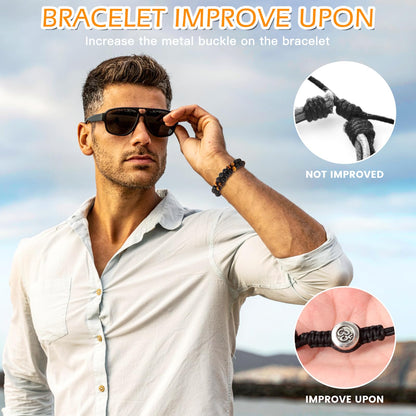 Triple Protection Bracelet - for Protect & Balance - Energy Crystal Handmade Bracelets for Men Women