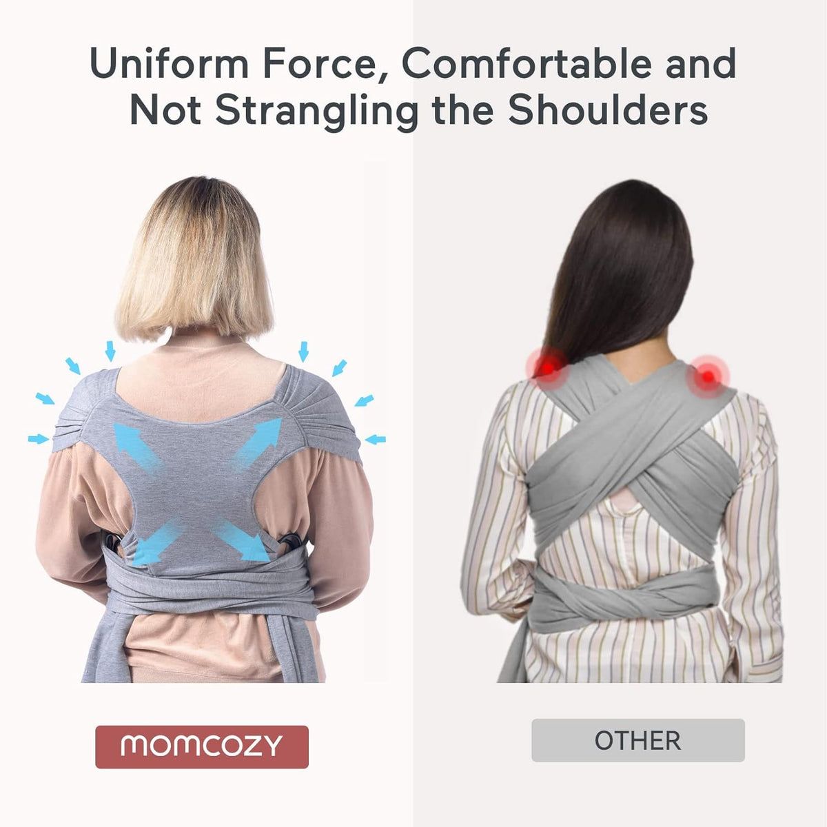 Momcozy Baby Wrap Carrier, Easy-On 2-Piece Design, Newborn to 33 lb