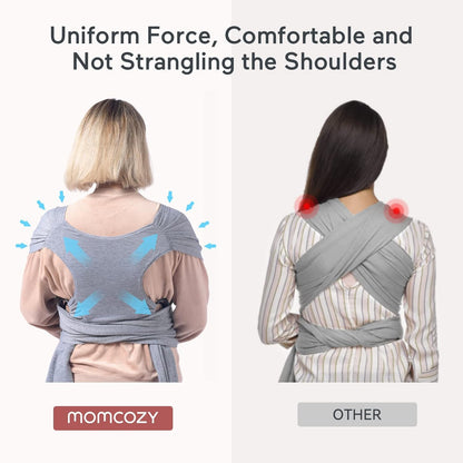 Momcozy Baby Wrap Carrier, Easy-On 2-Piece Design, Newborn to 33 lb