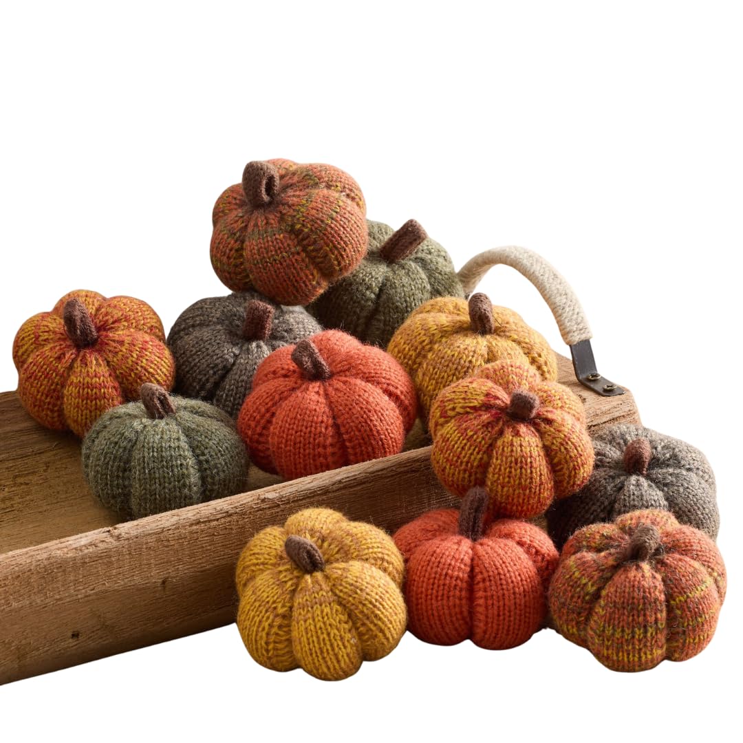 Mini Knit Pumpkins Set of 5, Fall Décor (Autumn Set)