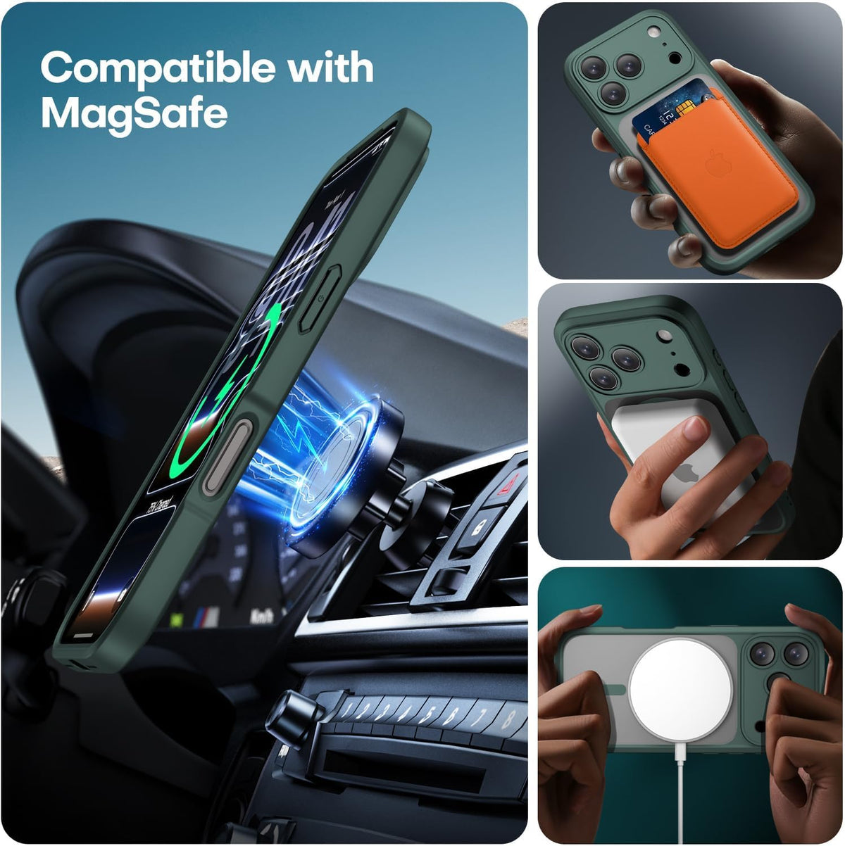 ImpactStrong Magnetic Guard Designed for iPhone 17 Air Case [Camera Protection] [Military Grade Drop Tested] [Compatible with MagSafe] Slim Translucent Matte Phone Case (6.6") - Navy Blue