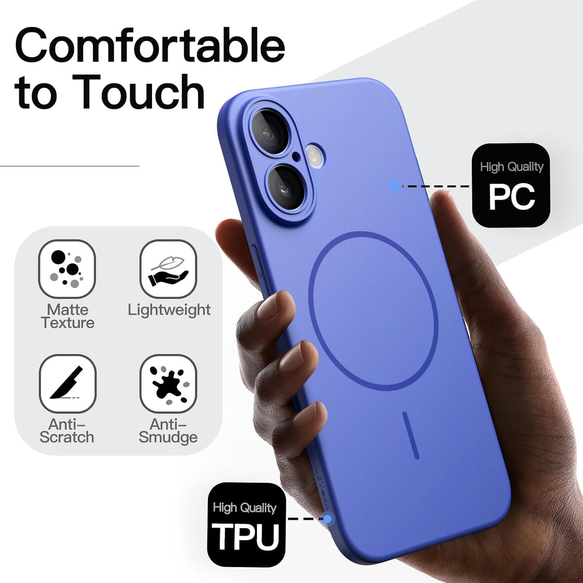 JETech Magnetic Slim Case for iPhone 18 Pro, Dark Cherry