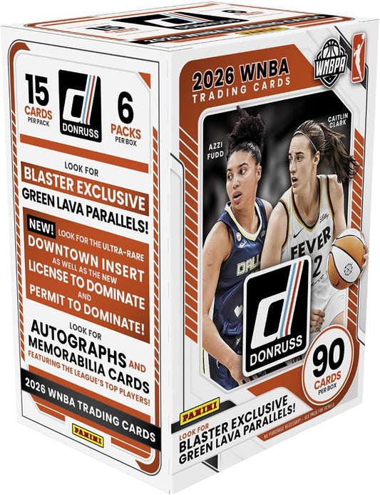 2026 Panini Donruss WNBA Basketball Blaster Box – 6 Packs, 15 Cards Per Pack, 90 Trading Cards