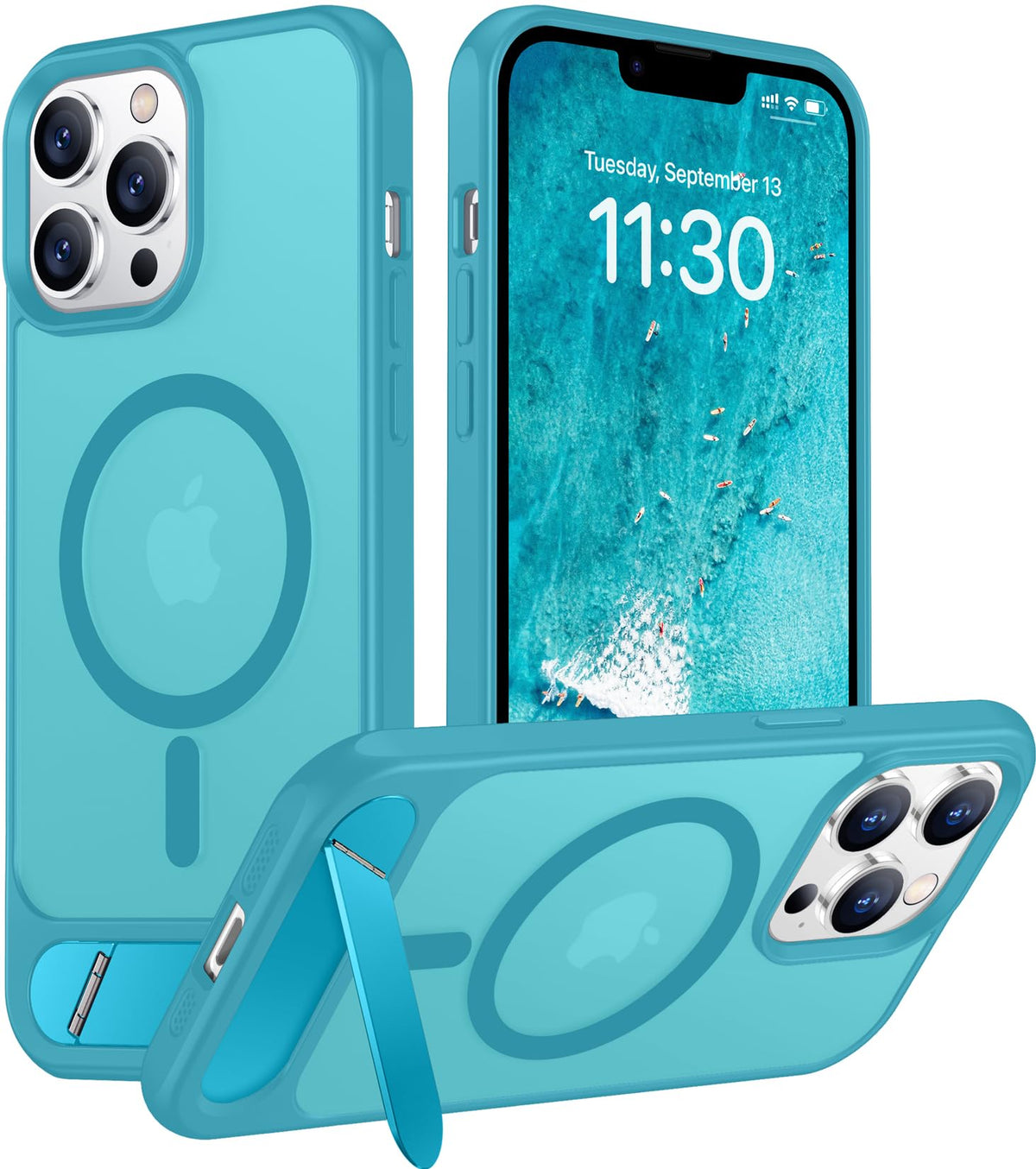 Temdan Magnetic Compatible with iPhone 16 Pro Max Case, [Built-in Invisible Kickstand][Compatible with MagSafe] [Military Grade Shockproof] Slim Translucent Matte Phone Case for iPhone 16 Pro Max 6.9"