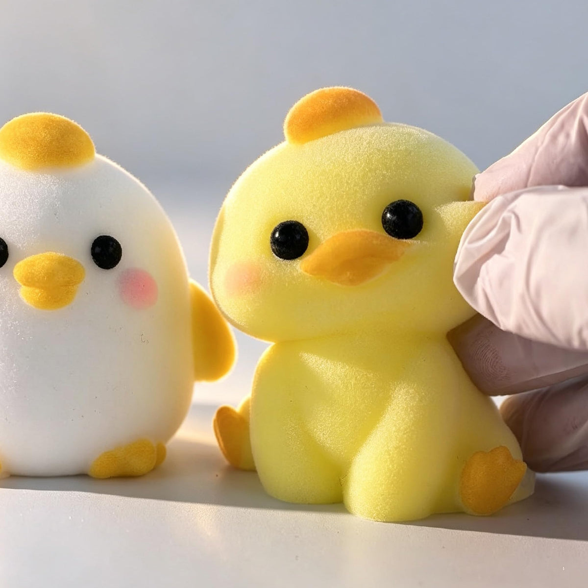 2-Pack Handmade Duck Chick Squishy Toys, Cute Stress Relief Squeeze Toys