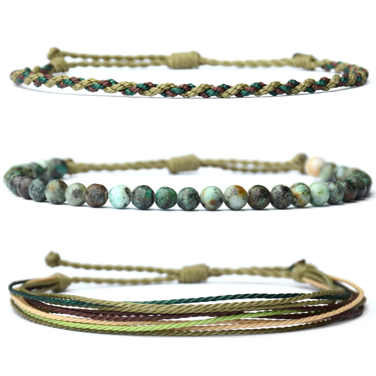 Mezcla Vida Handmade Natural Stone Beaded Healing Bracelet Gift for Men Adjustable Rope String Bracelet