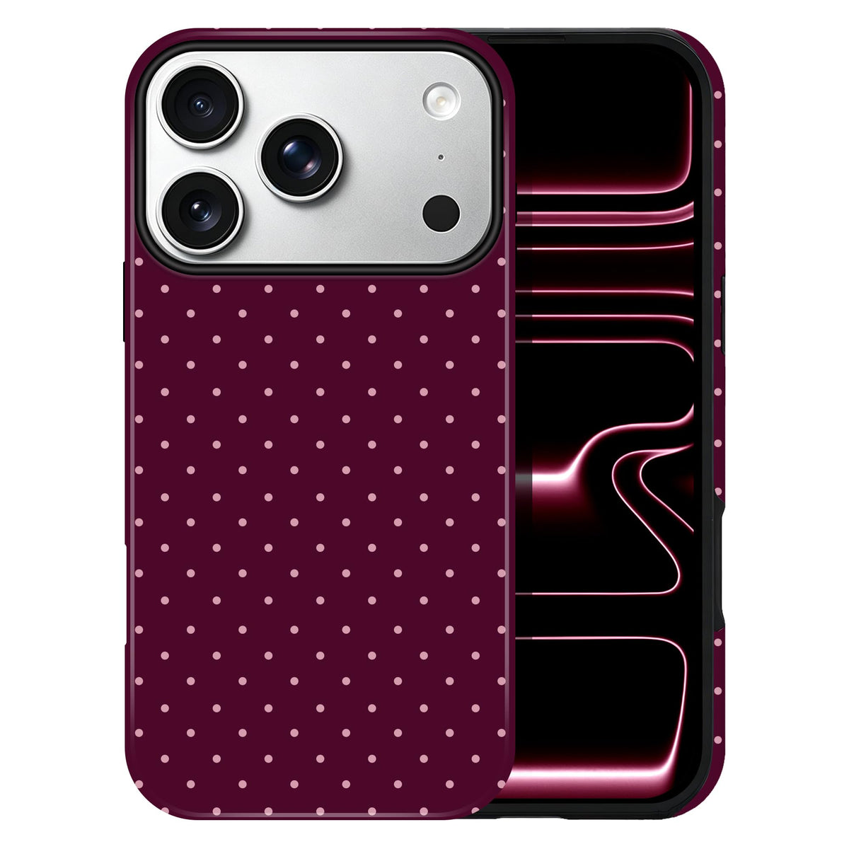 Polka Dot Pattern Phone Case for iPhone 17 6.3", White