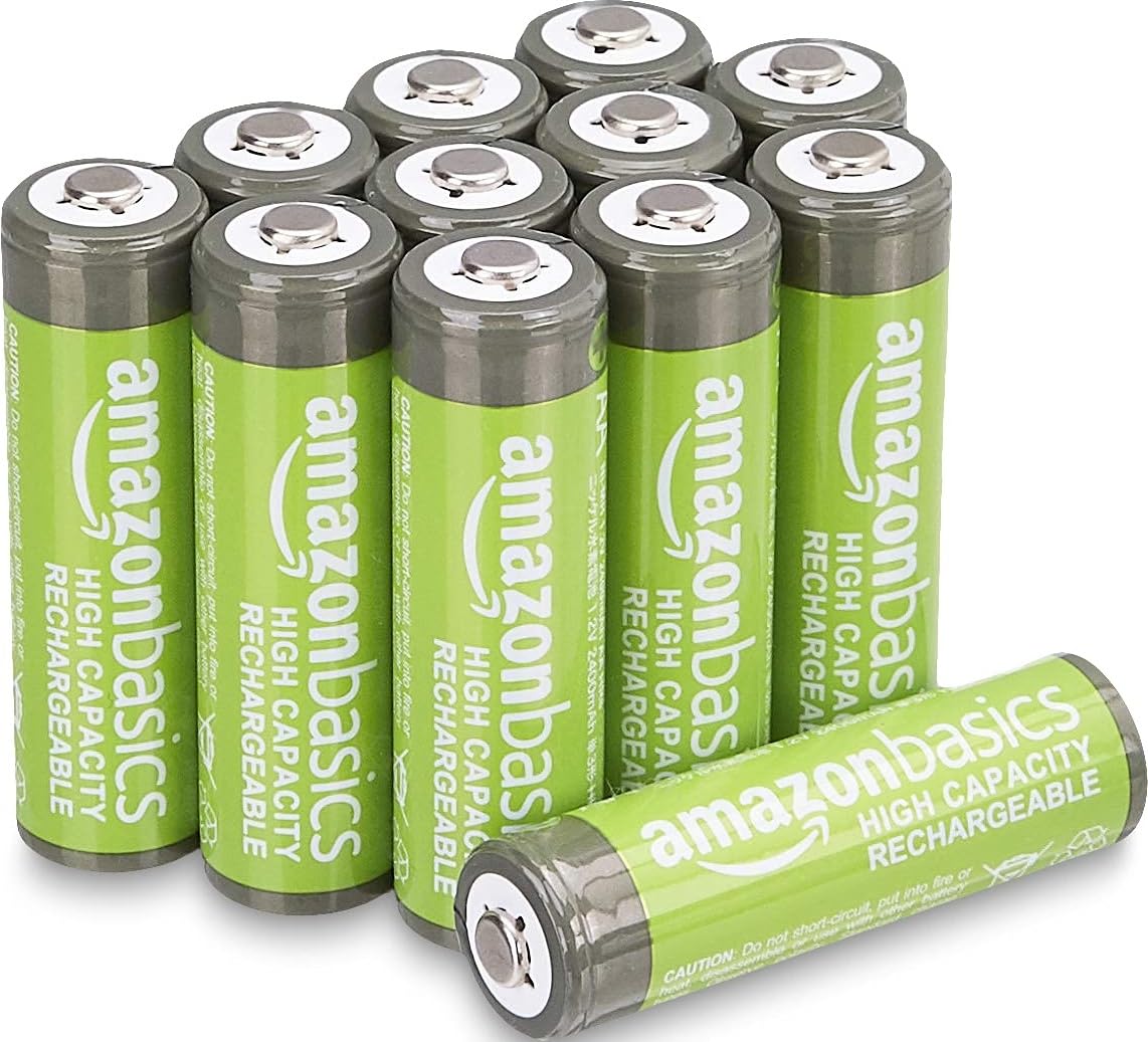 Amazon Basics 8-Pack Rechargeable AAA NiMH High-Capacity Batteries, 850 mAh, 1.2V, Recharge up to 500x Times, Pre-Charged