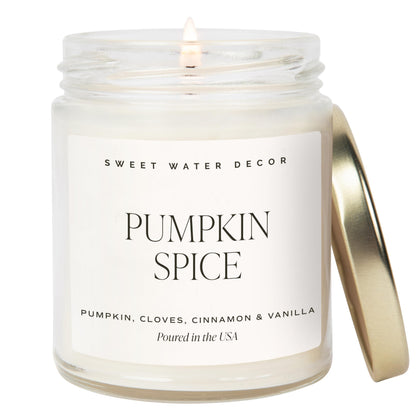 Sweet Water Decor Cinnamon Roll Candle, 9oz Clear Jar, Fall Scent