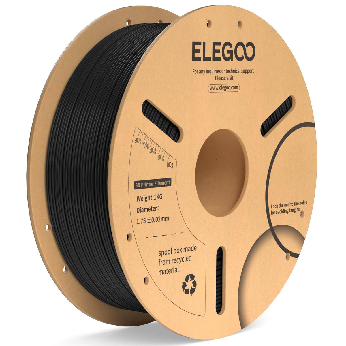ELEGOO PLA Plus 3D Printer Filament 1.75mm White 2KG, Tougher & Stronger