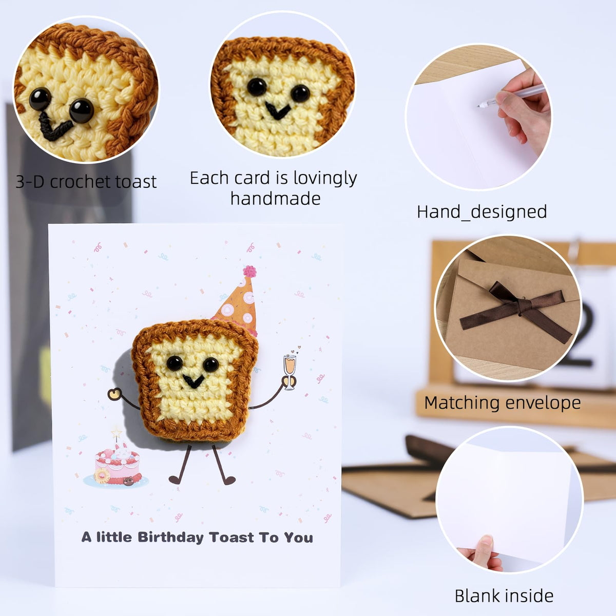 3D Crochet Toast Card for New Chapter - A Little Toast to Your Next Chapter