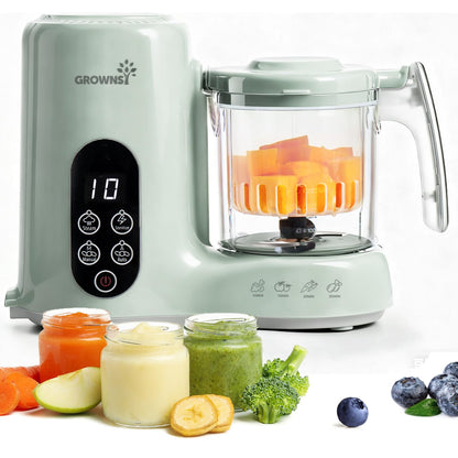 Grownsy Baby Food Maker, Steamer & Blender Baby Food Processor, Dark Grey