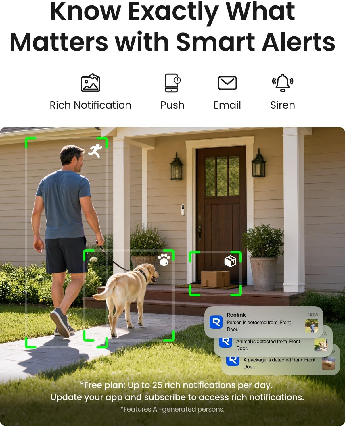 REOLINK Battery Video Doorbell (2nd Gen) 2K Wireless Camera White Version