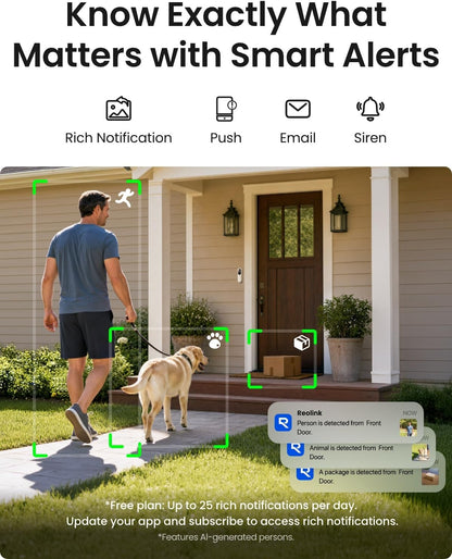 REOLINK Battery Video Doorbell (2nd Gen) 2K Wireless Camera White Version