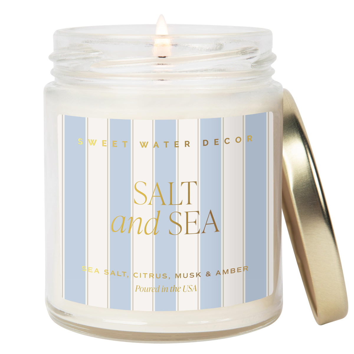 Sweet Water Decor Cashmere & Vanilla Soy Wax Candle, 9oz Clear Glass Jar