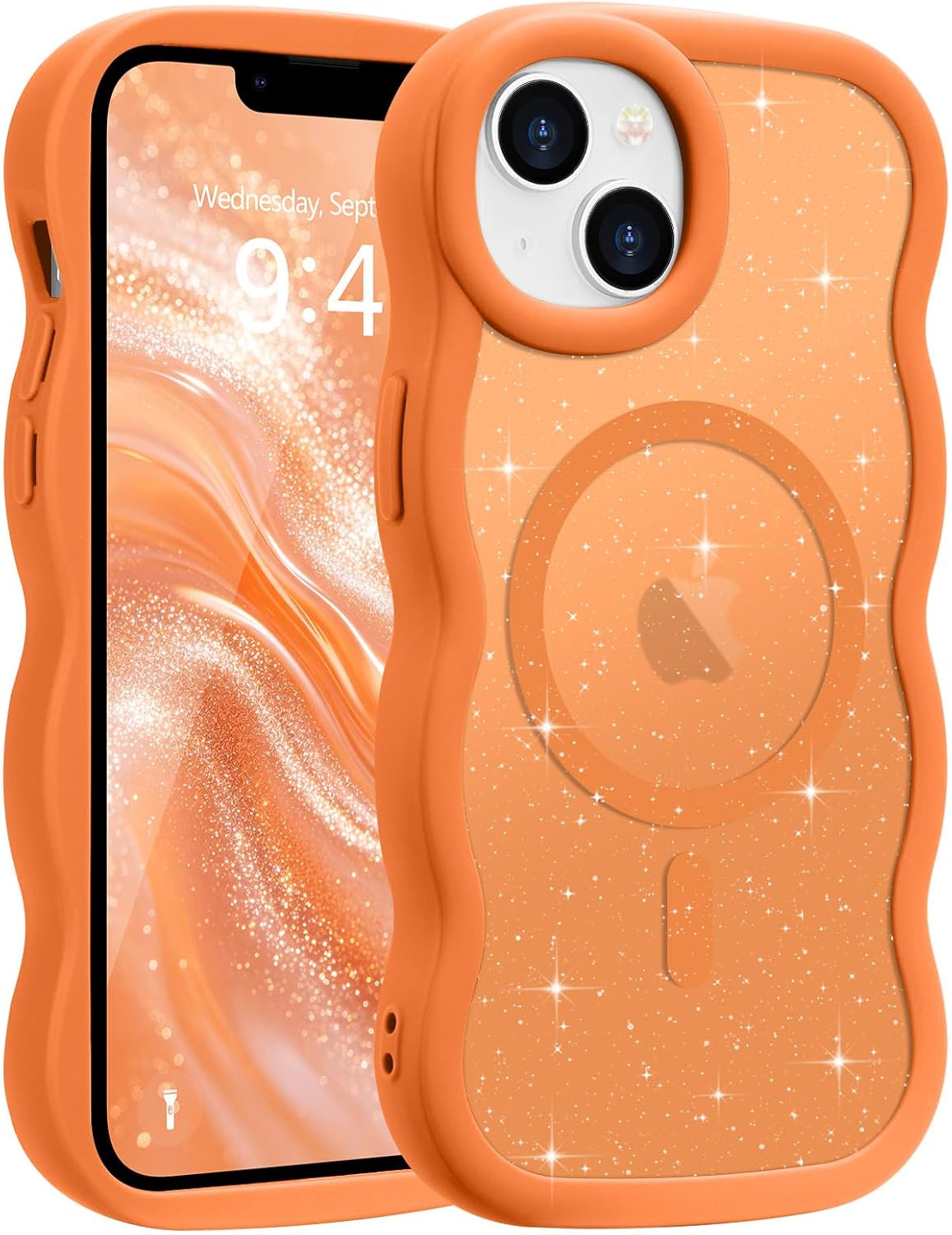 Pepmune for iPhone 16 Pro Max Case Curly Wavy Frame Translucent, Burgundy