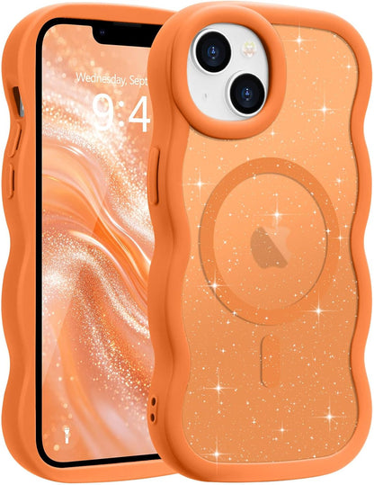 Pepmune for iPhone 16 Pro Max Case Curly Wavy Frame Translucent, Burgundy