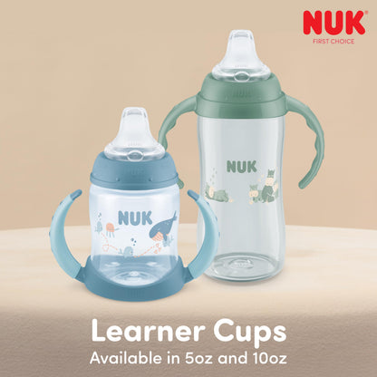 NUK Learner Cup, Ms. Rachel, 10 oz, 8+ Months, 2 pack – Soft Spout, Easy-Grip Handles, BPA Free, Spill Proof Transition Sippy Cup