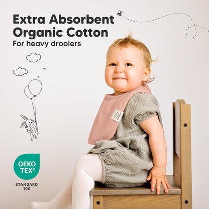 KeaBabies 8-Pack Organic Baby Bibs for Drooling and Teething (Sweet Charm)