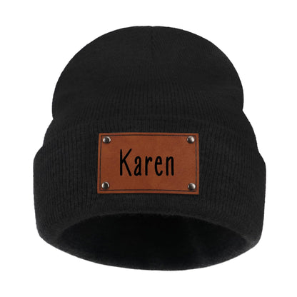 EDSG Personalized Baby Beanie Hat, Custom Winter Knit Name Hat for Newborn Infant Adult