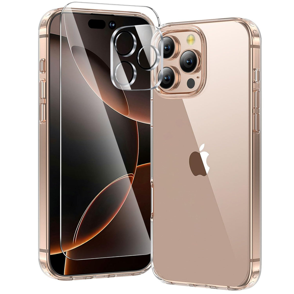 toushion 3 in 1 for iPhone 15 Plus Case Transparent