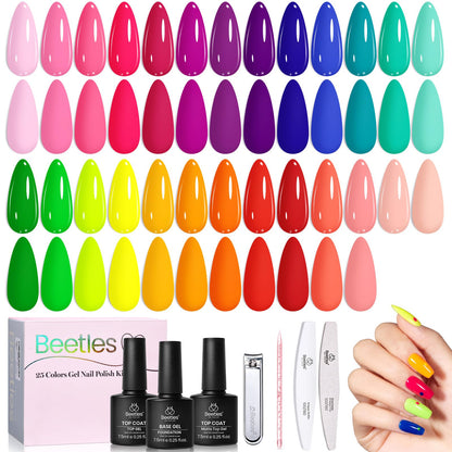 Beetles Gel Nail Polish Kit with U V Light - 80Pcs 55 Colors Gel Nail Kit