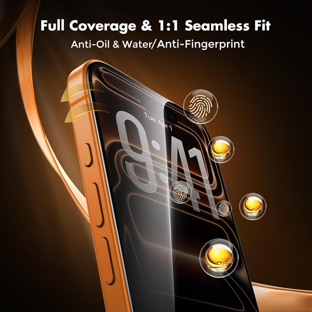 UNBREAKcable Privacy Screen Protector for iPhone 15, Full Coverage