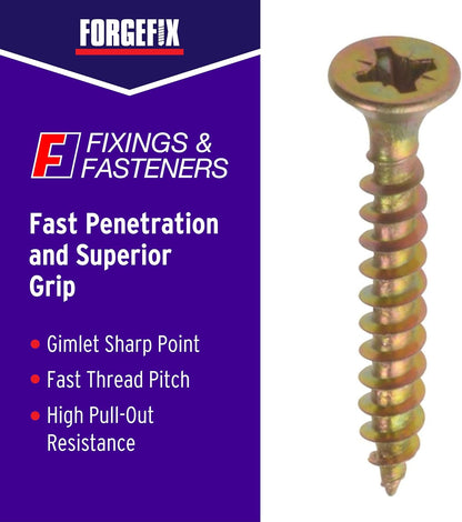 ForgeFix Multi-Purpose Single Thread Screws | 5.0 x 60mm | Zinc | Box 100
