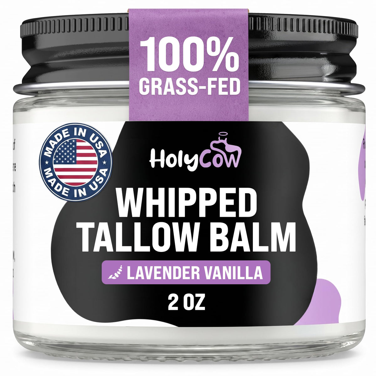 HolyCow Grass Fed Beef Tallow For Skin with Jojoba Oil, 2 Ounce - Unscented