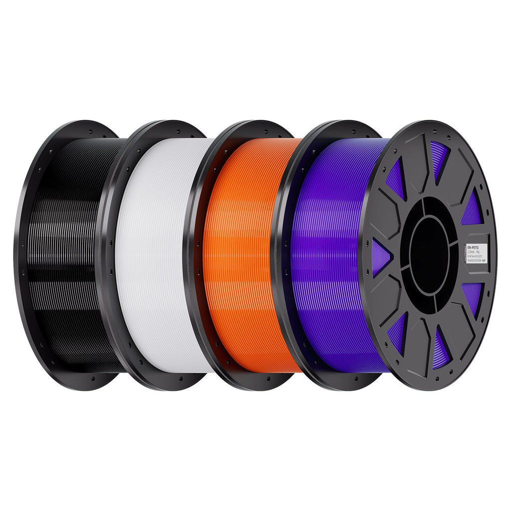 Creality PETG Filament 1.75mm 4KG, Black+White+Blue+Red, Total 4-Pack