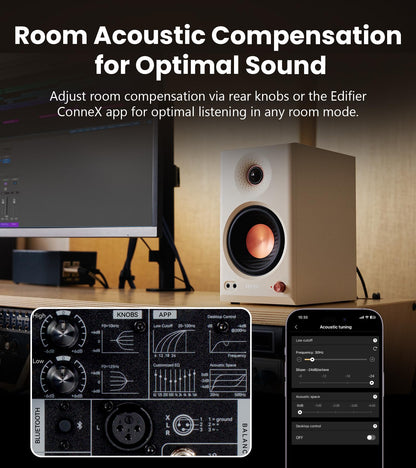 Edifier MR4.5 Bi-Amped Studio Monitor, 80W RMS Bookshelf Speakers - Black