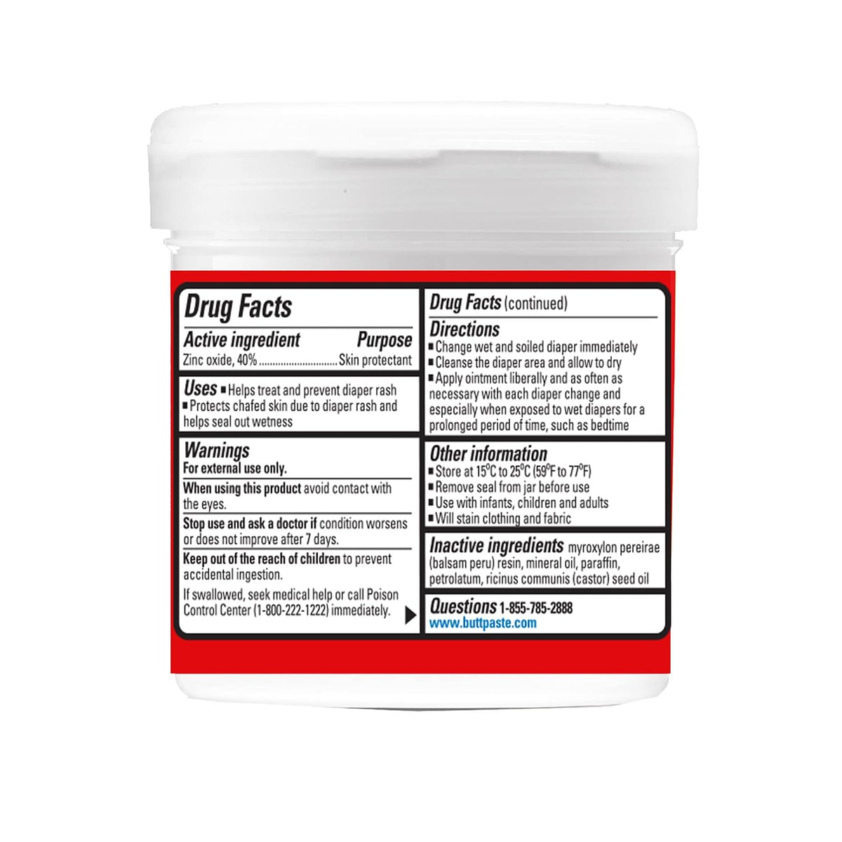 Boudreaux’s Butt Paste Maximum Strength Diaper Rash Cream, 14 Oz Jar