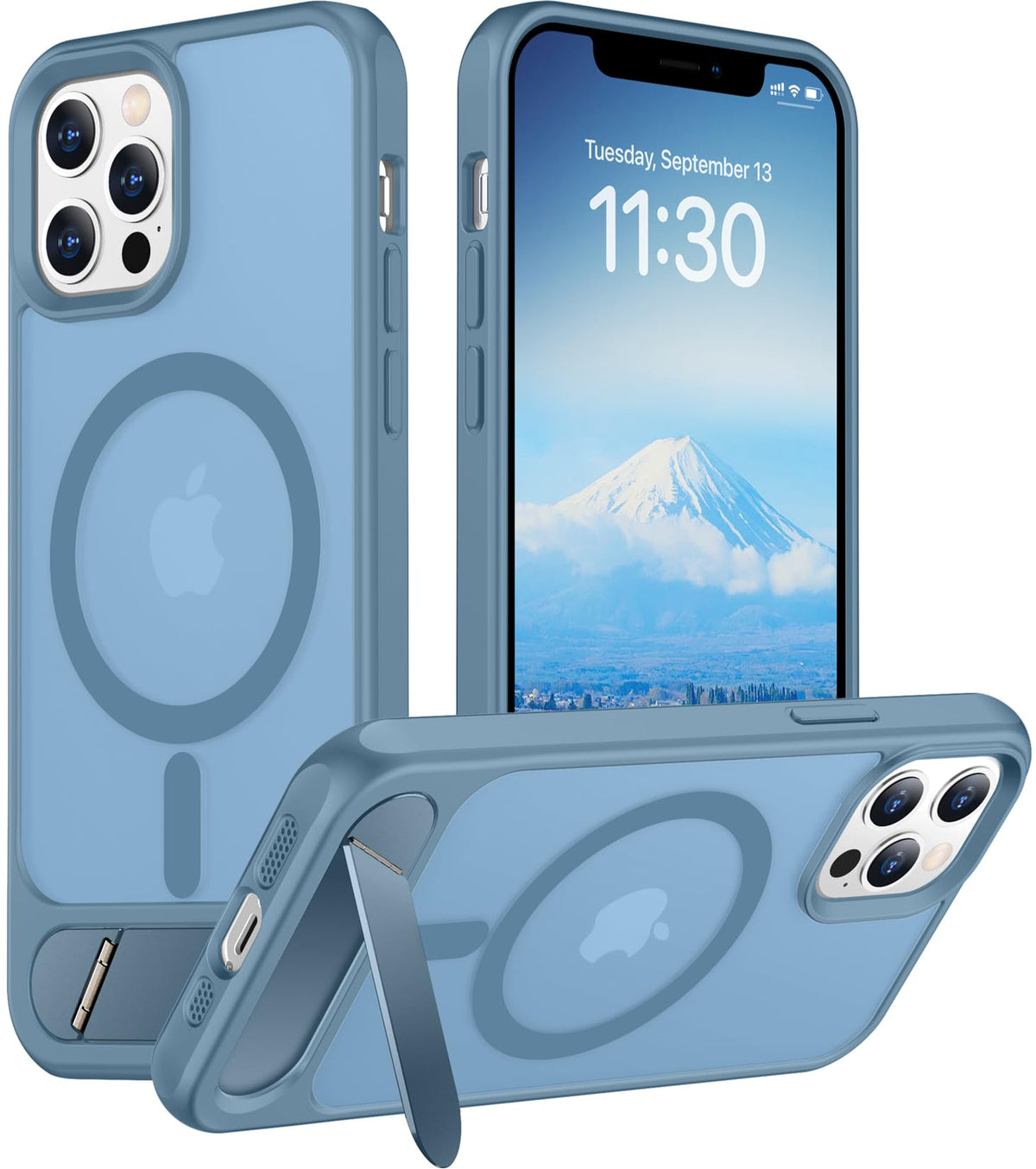 Temdan Magnetic Compatible with iPhone 16 Pro Max Case, [Built-in Invisible Kickstand][Compatible with MagSafe] [Military Grade Shockproof] Slim Translucent Matte Phone Case for iPhone 16 Pro Max 6.9"