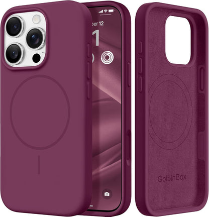GolbinBox Magnetic for iPhone 13/14 Case, Silicone Cover, Blackcurrant