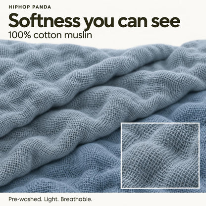 HIPHOP PANDA 10 Pack 100% Cotton Muslin Baby Burp Cloths - Quick-Dry