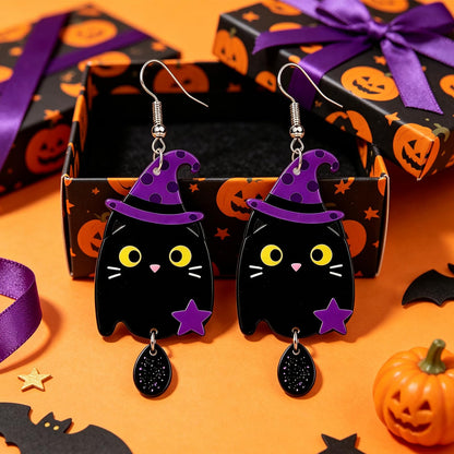 Hocus Pocus Earrings for Women Spooky Witch Halloween Pumpkin Earrings Halloween Accessories Witch Jewelry