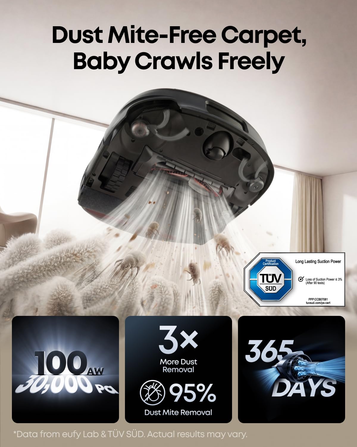 eufy E25 Robot Vacuum and Mop for Pet Hair, 20,000 Pa, HydroJet Roller Mop