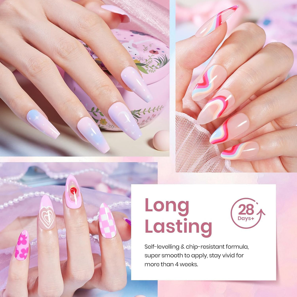 Beetles Gel Nail Polish Kit with U V Light - 80Pcs 55 Colors Gel Nail Kit
