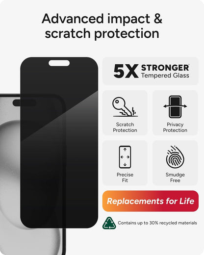 ZAGG Glass Elite Privacy Screen Protector for iPhone 17 Pro Max