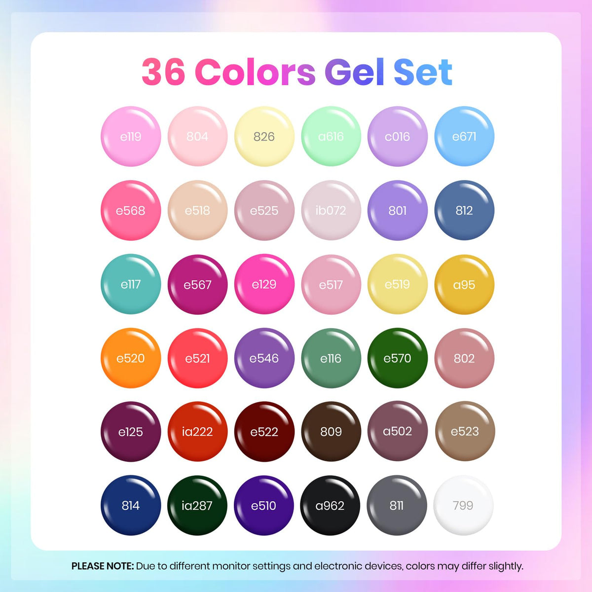Beetles Gel Nail Polish Kit with U V Light - 80Pcs 55 Colors Gel Nail Kit