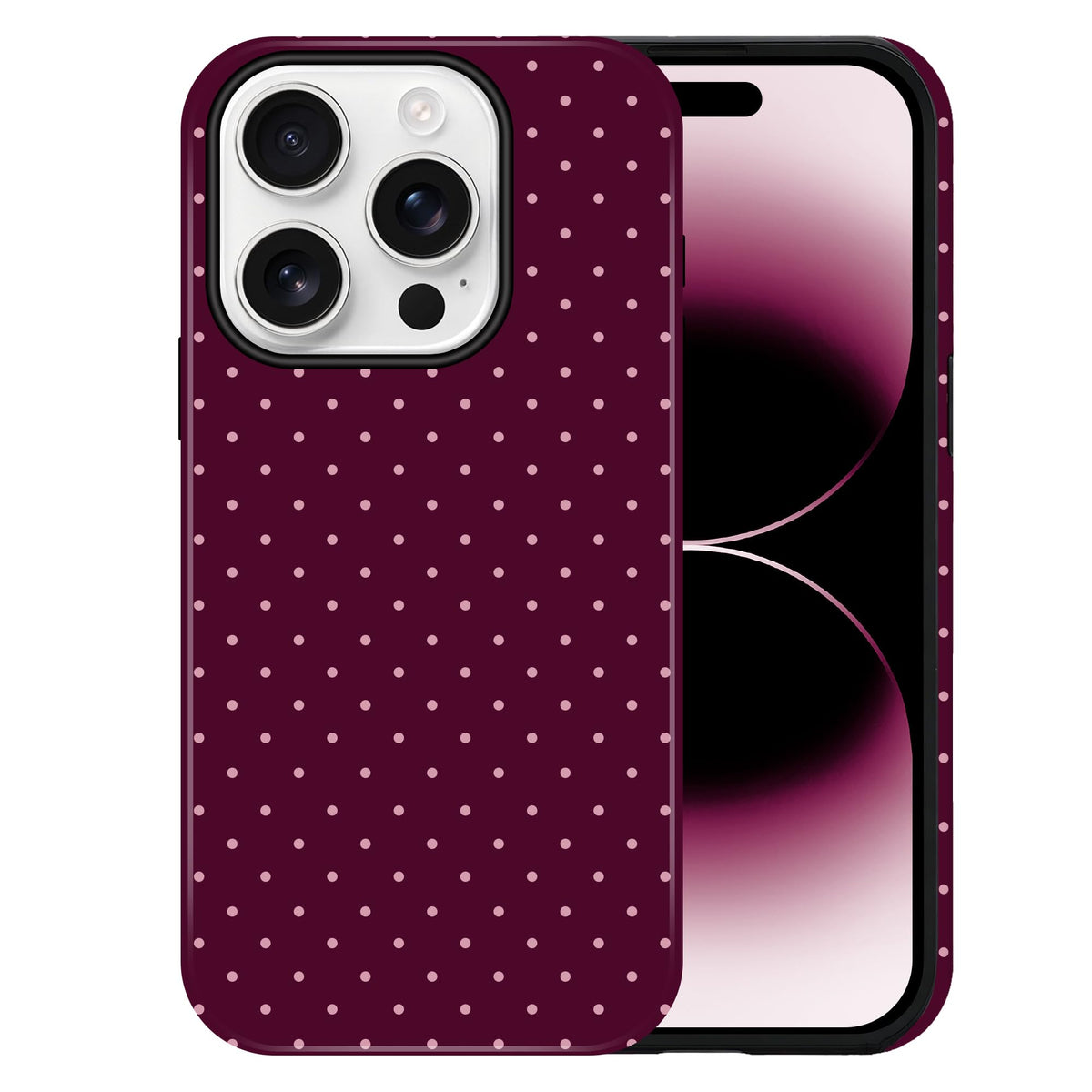Polka Dot Pattern Phone Case for iPhone 17 6.3", White