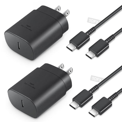 Type C Charger Fast Charging 2-Pack 25W Long 6FT USB C Cable
