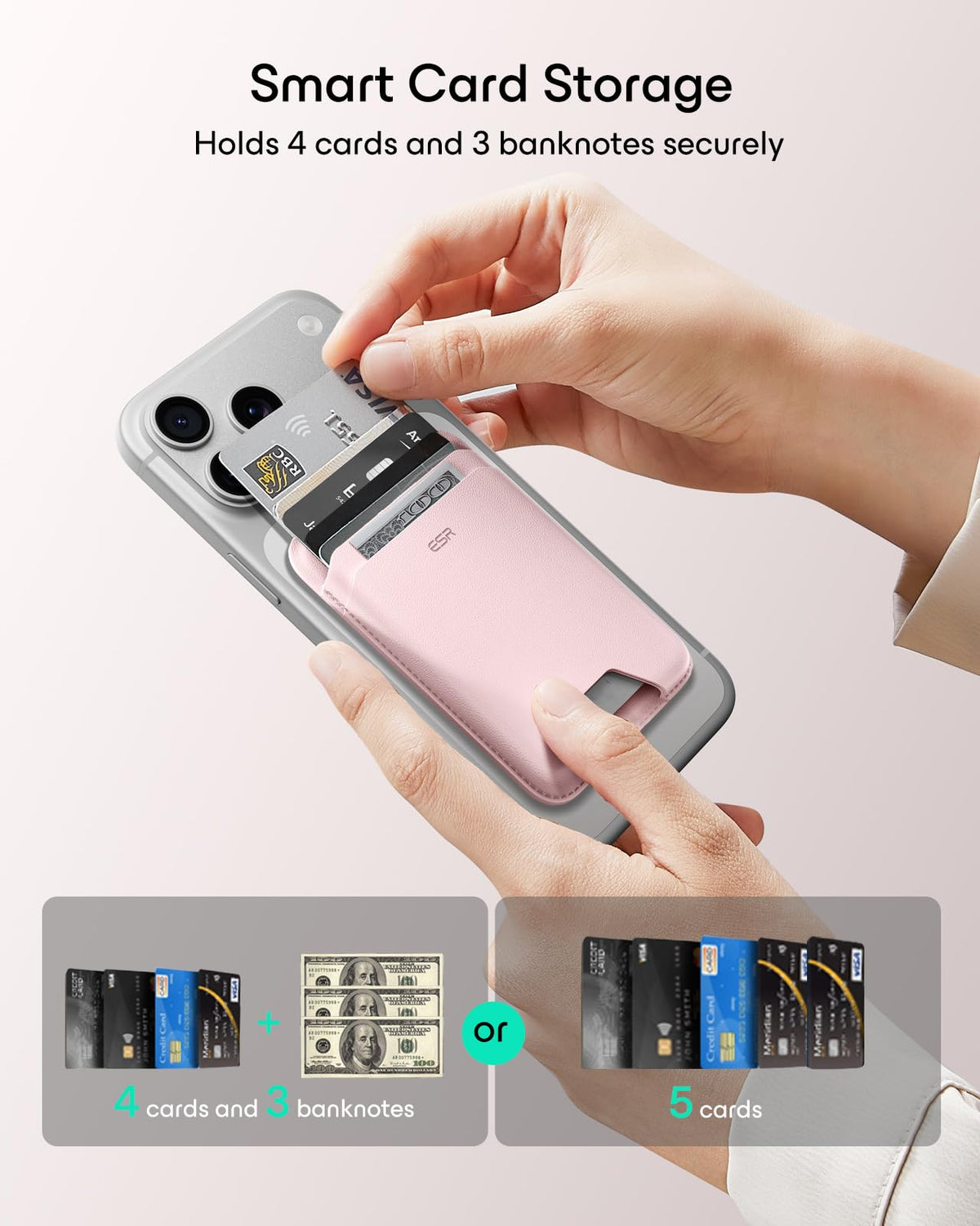 ESR for MagSafe Wallet, 5 Card Holder for Phone Case, RFID Blocking