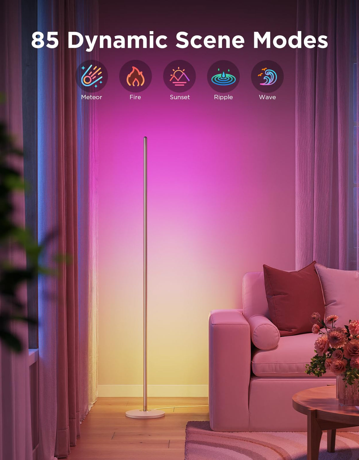 Govee RGBIC Floor Lamp Basic, 1000lm LED Corner Lamp