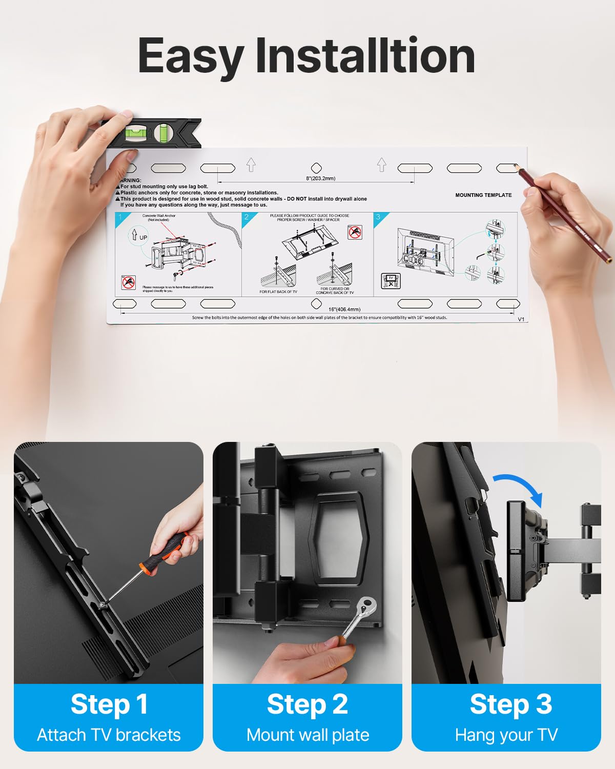 Fixed TV Wall Mount Bracket for 50 55 65 70 75 85 86 Inch TVs